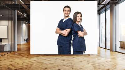 beautiful young doctors isolated over white background Wall mural